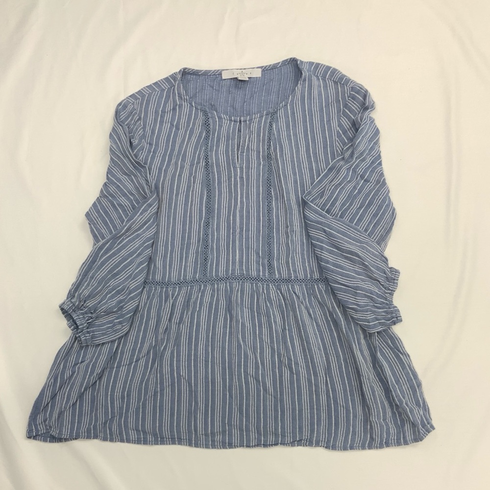 Blue and white blouse